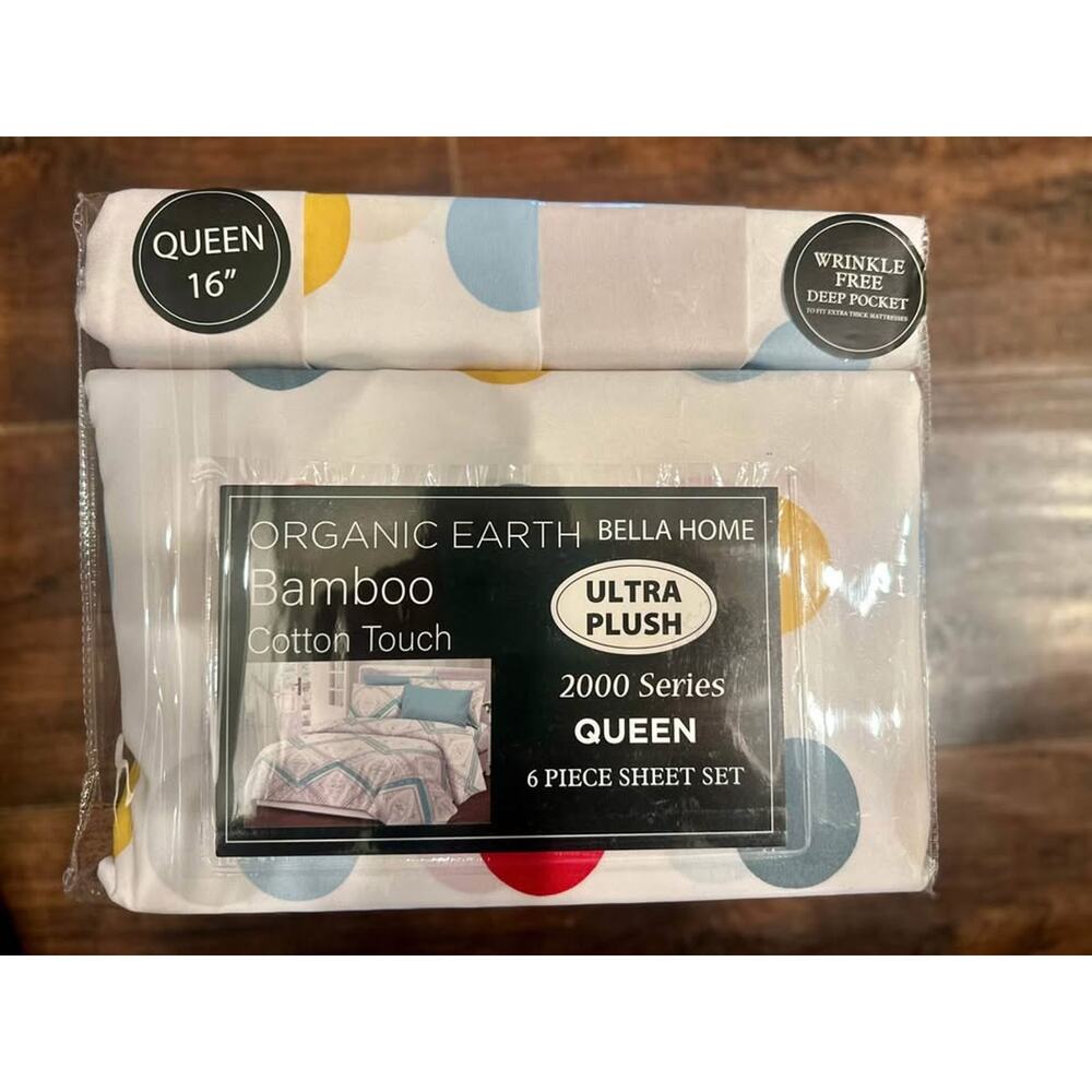 🌿 NEW Bella Home Bamboo Sheet Set – Queen (6-Piece)